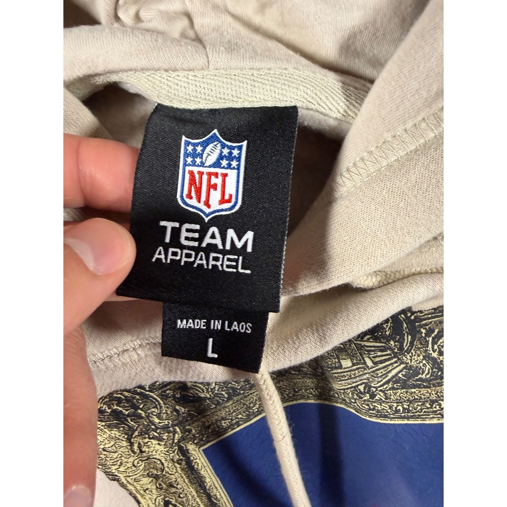 New Era NFL Team Apparel New York Giants Tan Hoodie Framed Logo Graphic Mens L - Picture 7 of 8